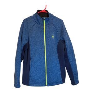 Mens Blue Spyder Foremost Full Zip Heavy weight core sweater $169 Size M